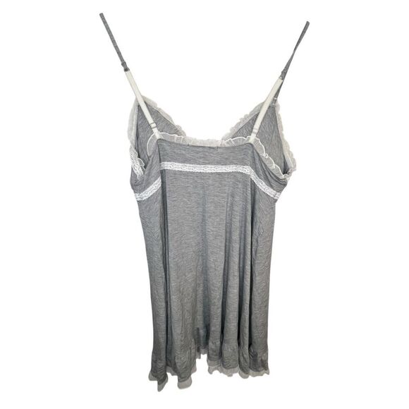 Victorias Secret Grey Spaghetti Strap Nighty Mini Dress With Lace - Picture 3 of 4